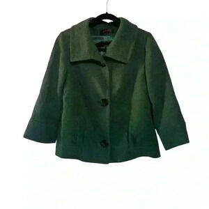 Adorable Girls Peacoat With Bow Accent and Shiny Black Buttons Size Large